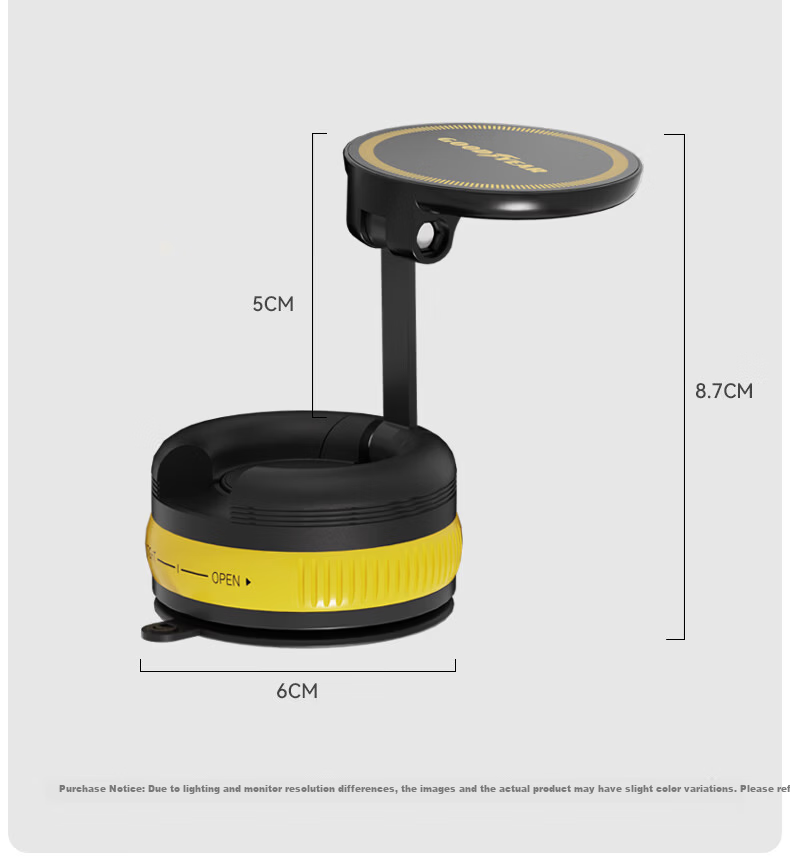 Goodyear Car Magnetic Phone Holder Vacuum Suction Cup Universal Dashboard Mount Black 22