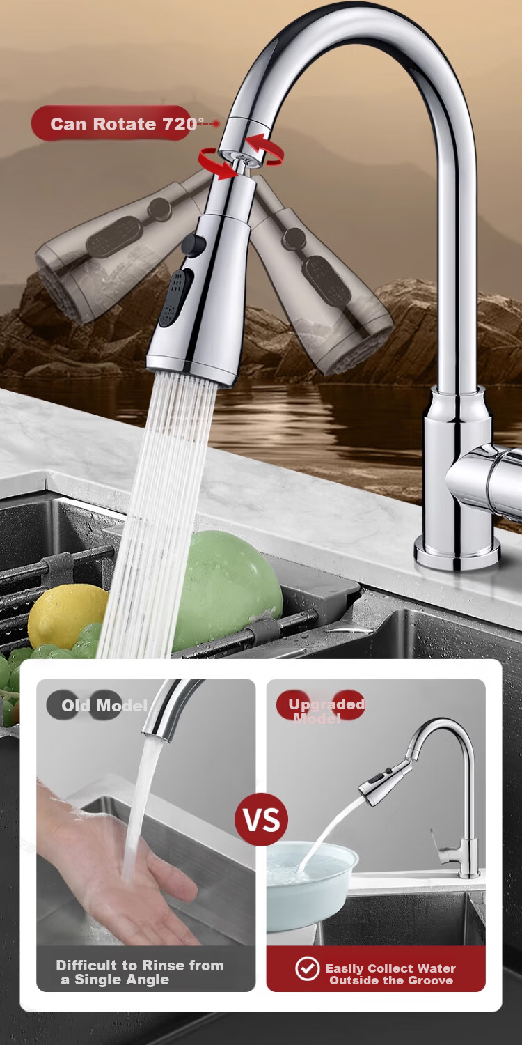 Delr [28 Years Brand] Kitchen Faucet Extender Splash Guard Universal Rotatable Sink Aerator 4