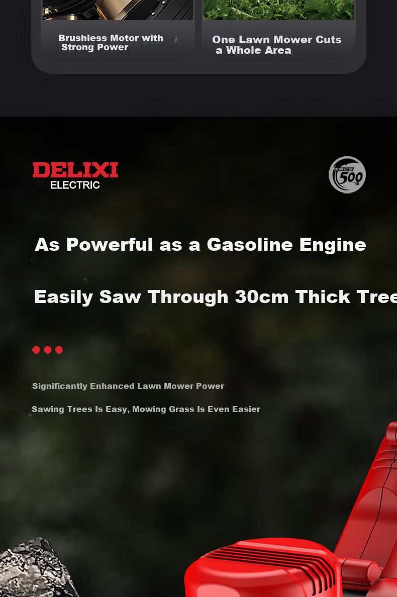 DELIXI Electric Cordless Lawn Mower Rechargeable Multifunctional Grass Trimmer Lithium Battery Grass Cutter for Home Use 8