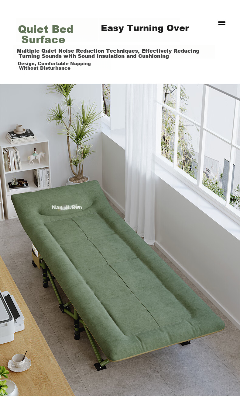Nanjiren Folding Bed Recliner Office Single Nap Bed Care Bed American Style Ten-Leg Bed 190cm 5
