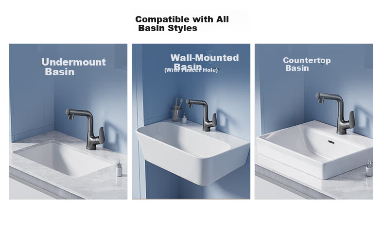 JOMOO Basin Faucet Gun Gray Pull-Out Hot and Cold Full-Range Bathroom Sink Faucet 32710-649/HBS-Z 9