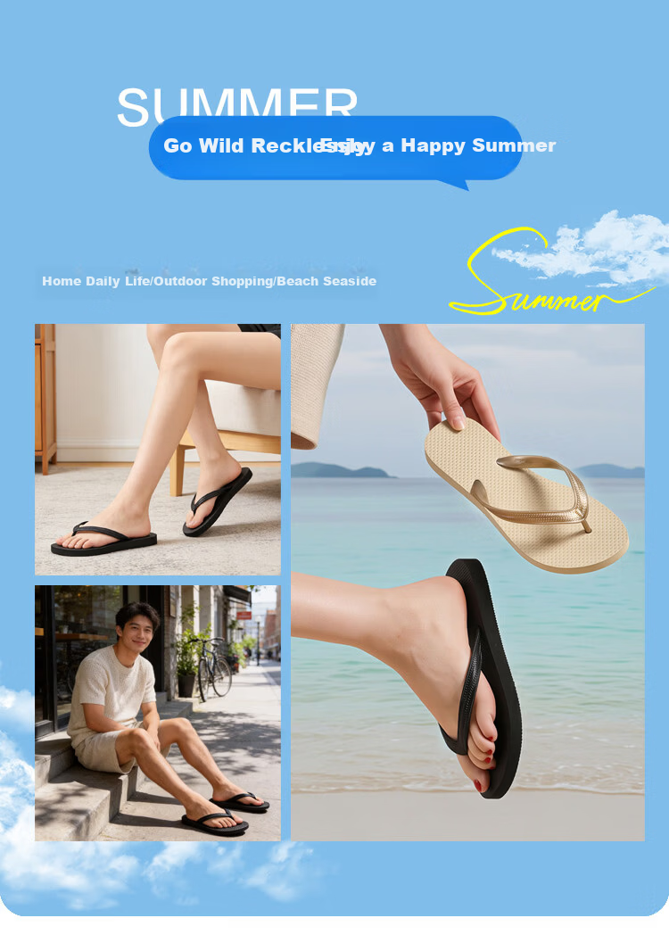 JD Jingzao Unisex Herringbone Flip Flops Beach Swimming Casual Summer Soft Sole Sandals Gray Size 39-40 3