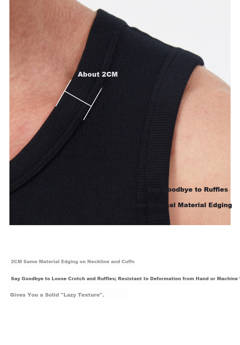 Liangpu Pure Cotton Ribbed Heavyweight American Style Men's Fitness Tank Top Sleeveless Training Shirt 8