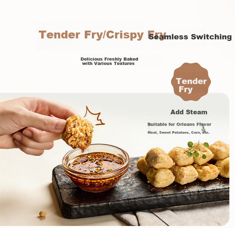 SUPOR Tornado Air Fryer Dual Heat Source 6.5L Fully Automatic Fryer and Oven Titanium New Steam Tender Fry KD65D852 21
