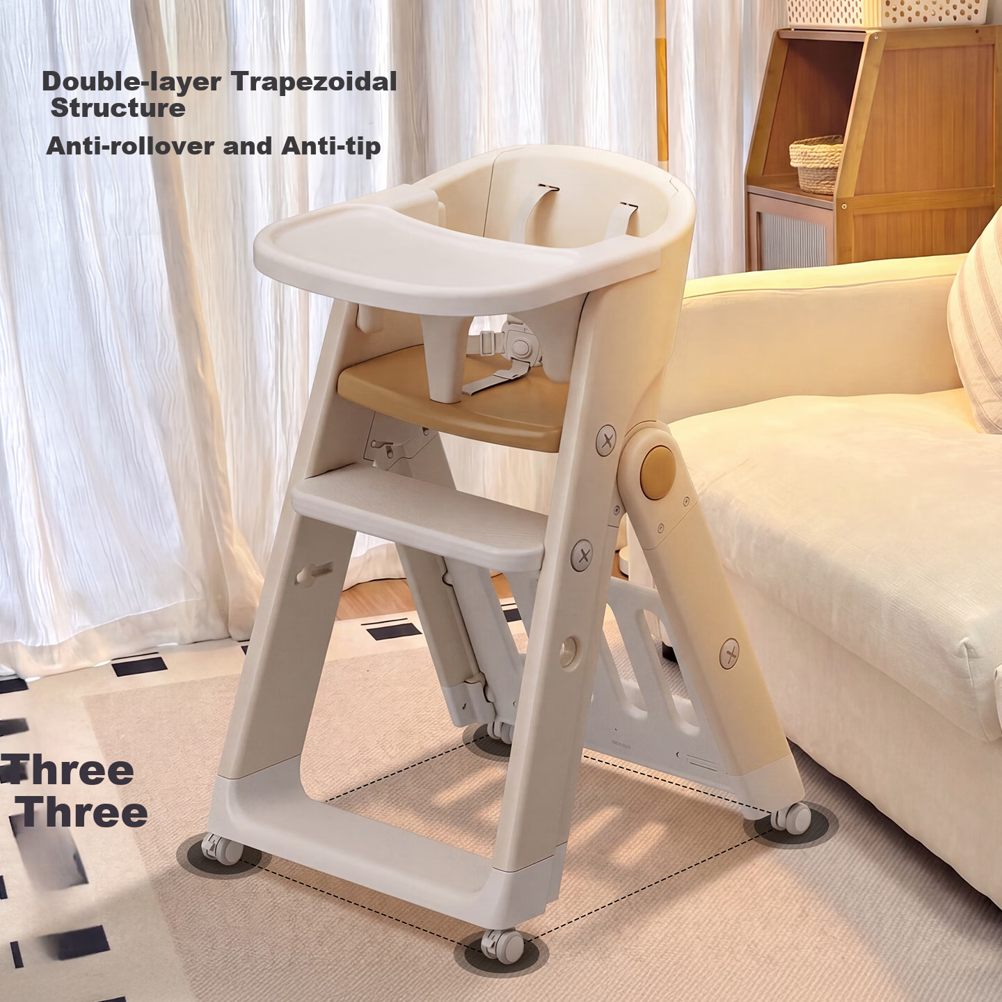Migobear Children's Growth Chair Foldable Dining Chair Baby Learning Chair Multifunctional Infant Toddler Adjustable Seat