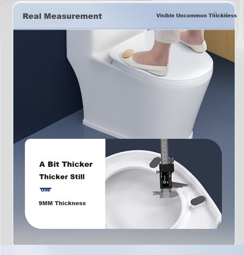 PENGLUCK PENGLUCK Toilet Seat V-Shaped Universal Thick Solid Cover Plate, PP Material, Household Anti-Break Toilet Ring, Slow-Close 4