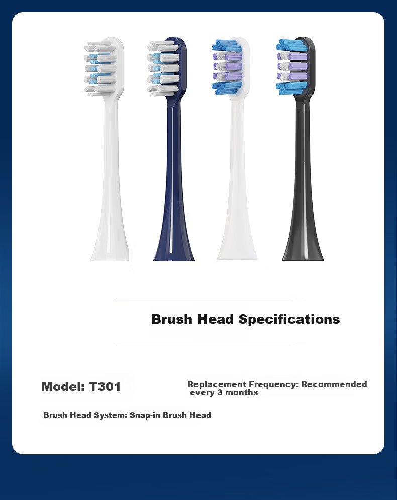 MUBE Compatible Mi Home Xiaomi Electric Toothbrush Heads T301/T302/T501/MES605/MES608 Soft Bristle Sonic Electric Toothbrush Replacement Heads 4