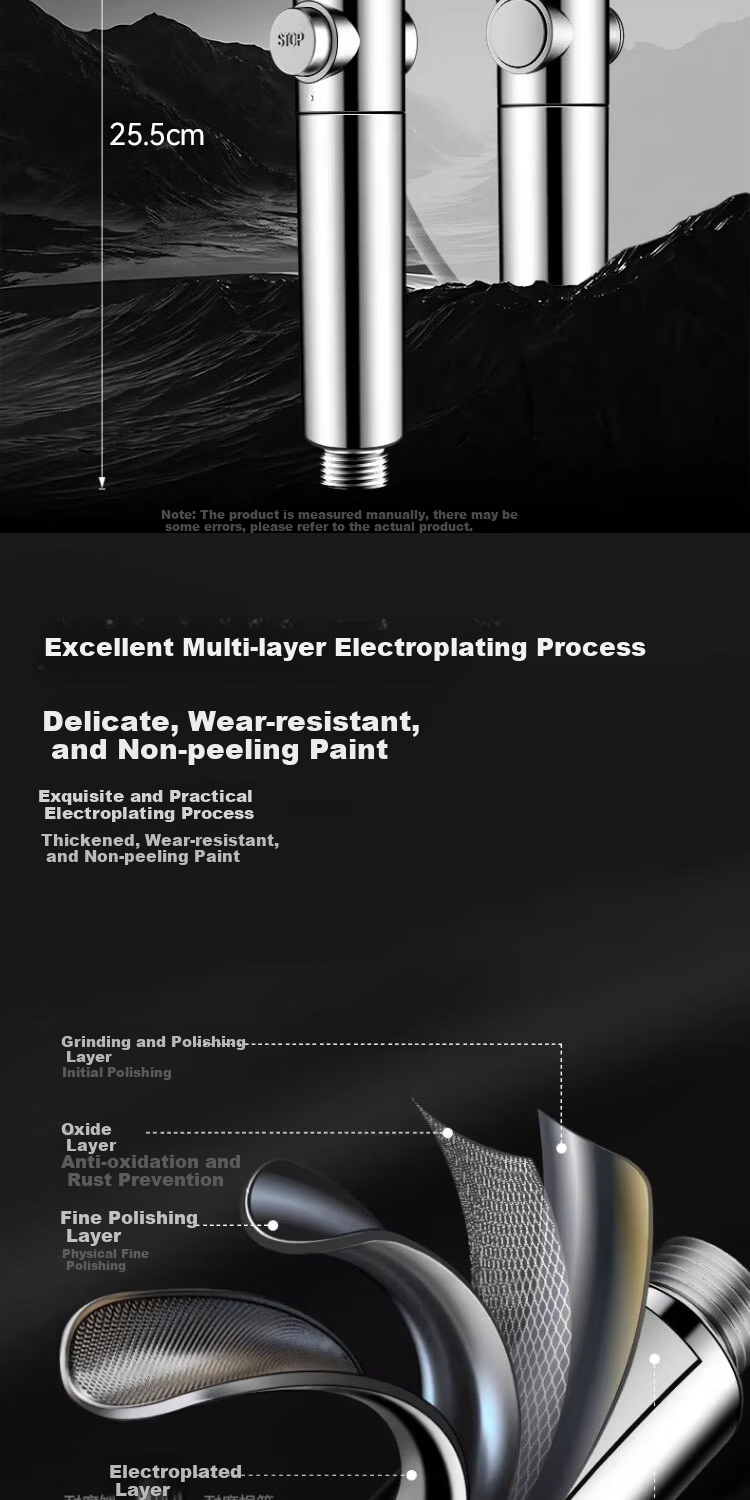 Del 28-Year Brand High-Pressure Shower Head Bathroom Household One-Button Water Stop Handheld Showerhead DJ124 9