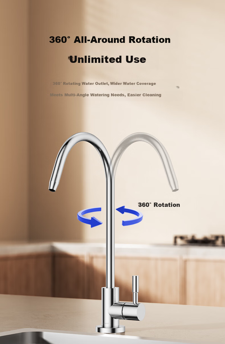 JOMOO Single Cold Kitchen Faucet Silicon Brass Water Purifier Direct Drinking Rotatable Spray Gun Gray 79007 10