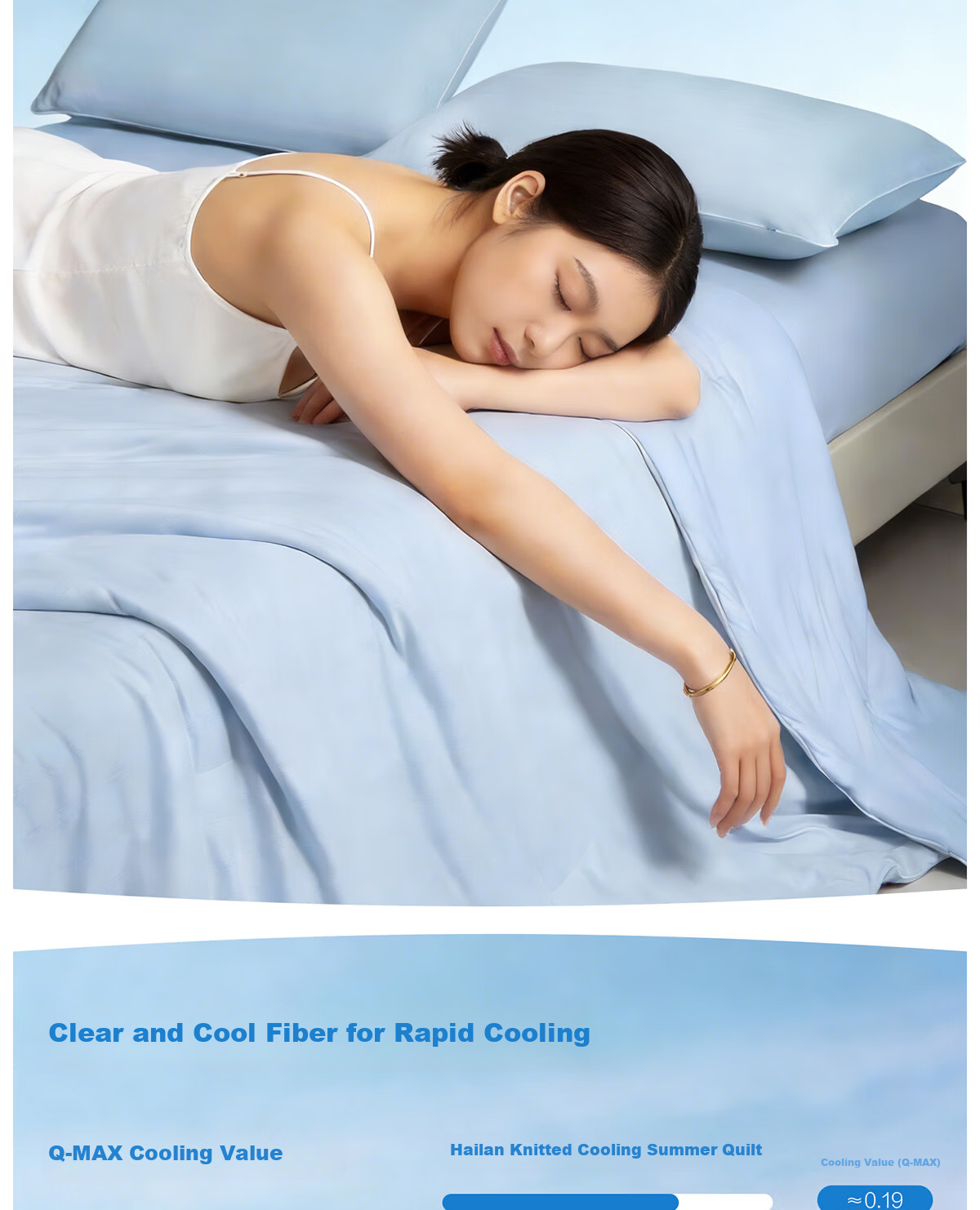 HLA 7A Antibacterial Knitted Summer Quilt Air Conditioning Quilt Summer Cooling Quilt Core Mint Green 150*200cm 5