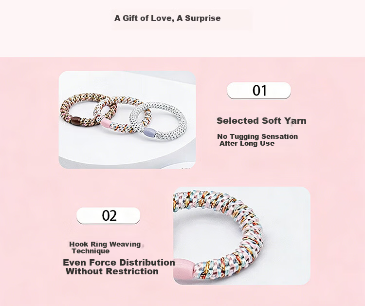 Beauty Note High Elastic Hair Tie for Women, Hair Band, No Hair Damage, Rubber Band, Student Hair Accessory for High Ponytail and Bun 10