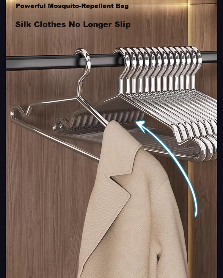 Gongxun Solid Stainless Steel Clothes Hangers Non-Slip No-Trace Household Thickened Large 10-Pack 6