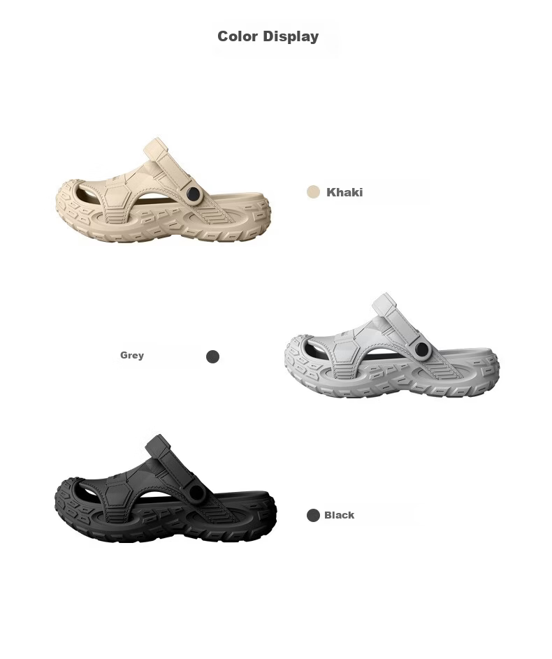 CARTELO Outdoor Non-Slip Thick Sole Clog Summer Men's Sports Casual Closed-Toe Slippers New RZ04 Black Size 44-45 5