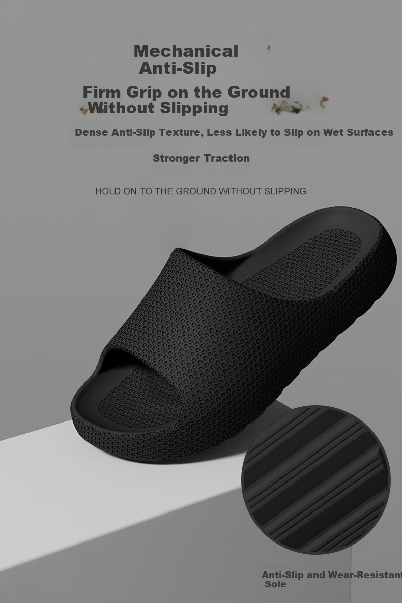 Cartelo Crocodile Men's Summer New Simple Soft Sole Home Bathroom Slippers 1854 Black Size 44-45 4