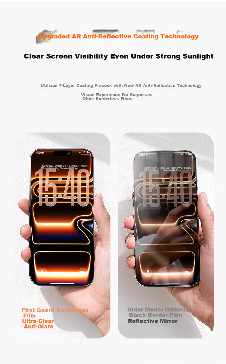 DIVI Borderless Screen Protector [AR Anti-Reflective | 2-Pack] for iPhone 17 Pro Max Tempered Glass Film, Apple 17 Pro Max Full-Coverage HD Anti-Fingerprint Drop-Resistant Screen Protector 8