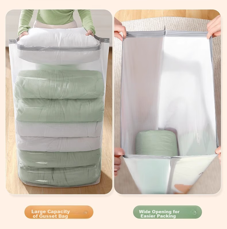Ontu Vacuum Compression Storage Bag Electric Air Pump for Quilts Clothes Down Jackets Sealed No-Pump Organizing Bag 7