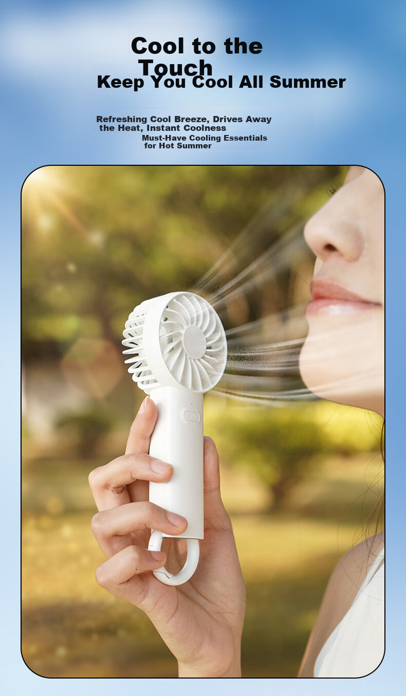 AIMIKU Handheld Portable Mini USB Rechargeable Quiet Small Fan for Students Summer Outdoor Classroom Girls Large Airflow Dawn Pink 7