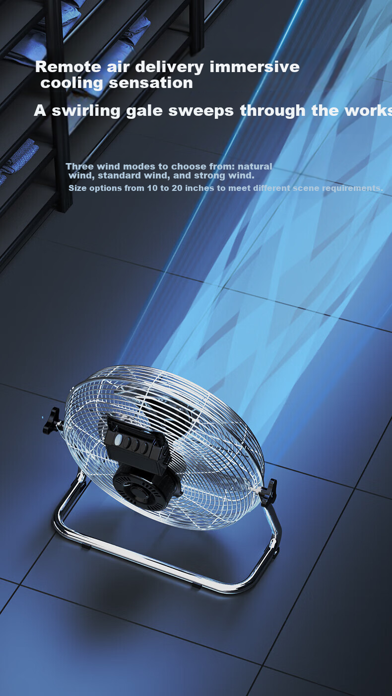 DIAMOND Industrial Floor Fan Desktop Floor Fan Powerful Industrial Pedestal Fan Commercial High-Power Floor Fan Factory Workshop Ventilation Formaldehyde Removal Fan SN 7