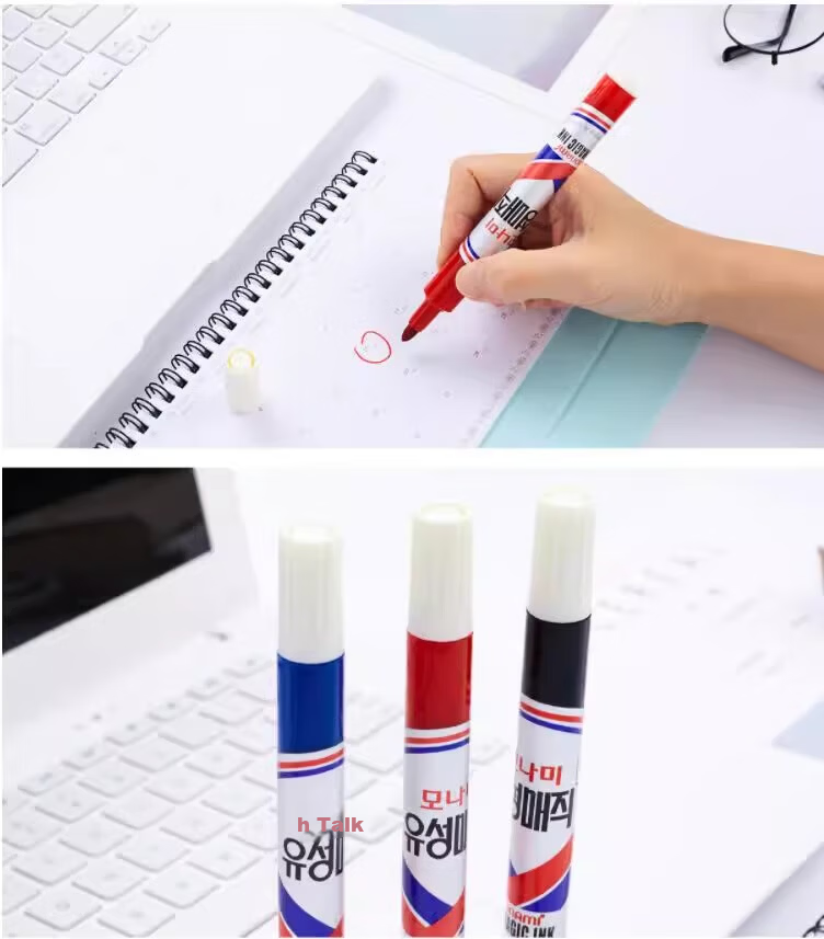 Monami 05007 Imported Marker Pen Oil-Based CD Disc Pen Colorful Broad Tip Signature Pen Black 3-Pack 3