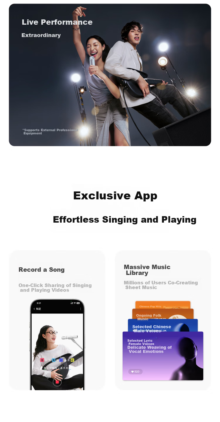 LIBERLIVE C2 Wireless Smart Electronic Guitar for Beginners Automatic Mode Gravity Black 11