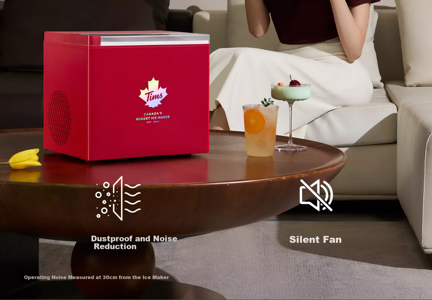 Tim Hortons 【Price Guarantee 618】Tianhao Z3 Home Small Fully Automatic Ice Maker One-Key Cleaning Bullet Ice Adjustable Mini Dormitory Ice Maker Red 29