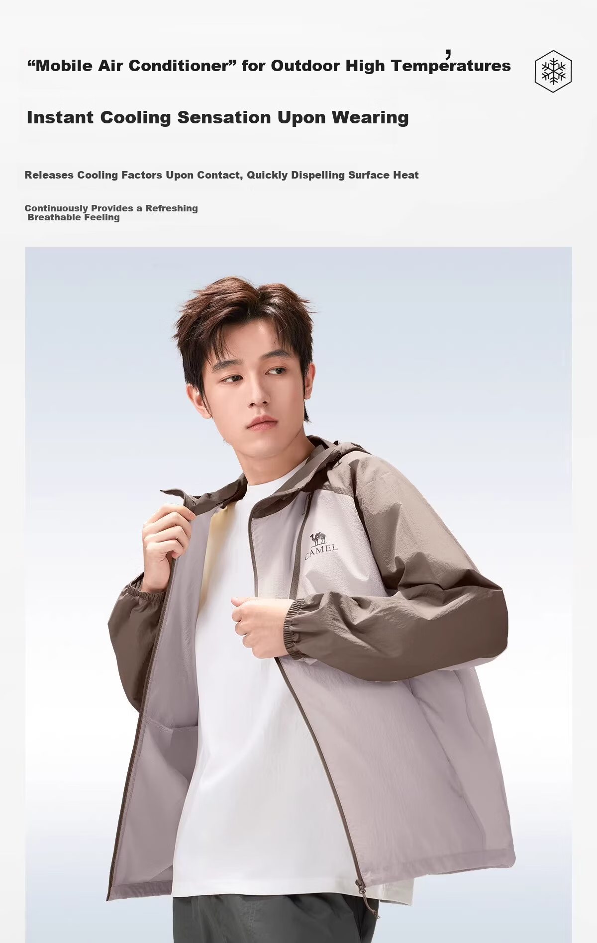 CAMEL Outdoor Sun Protection Jacket 2026 Spring Summer New Unisex Ice Cooling Breathable Durable Sunproof Sports Coat 5134 5