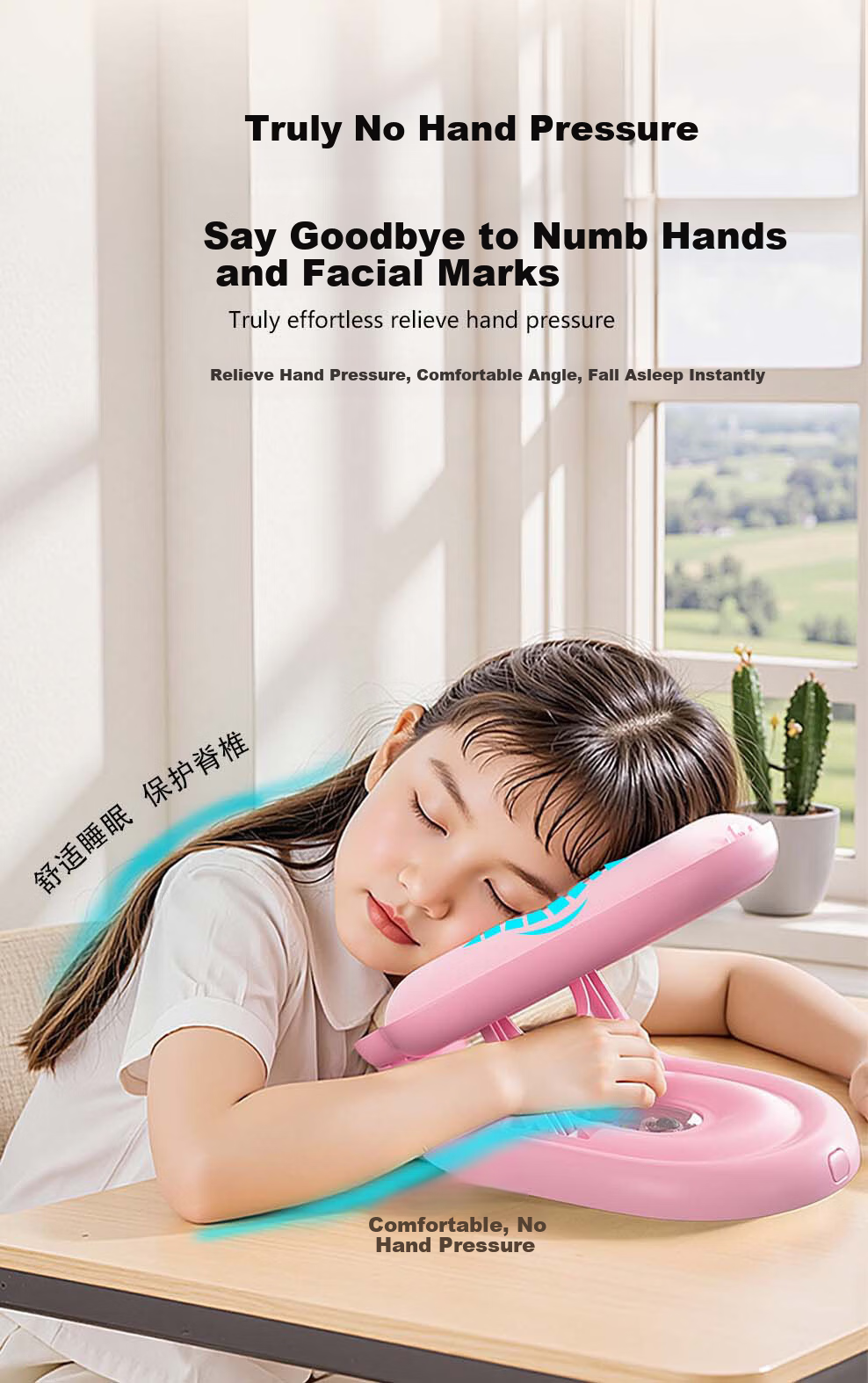 Bledilait Nap Pillow for Elementary Students, Detachable and Washable Classroom Desk Sleeping Pillow, Children's Nap Hugging Pillow Sleep Aid 7