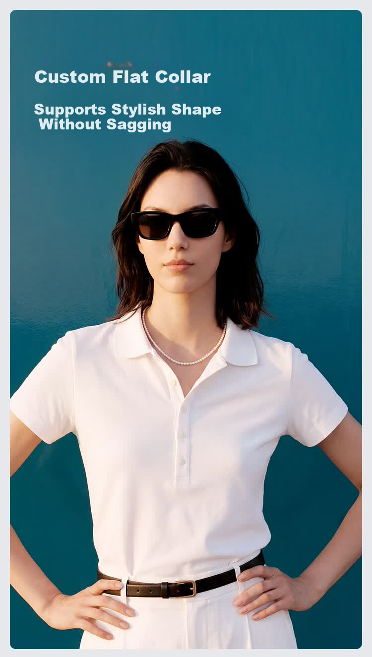 JD Jingzao Women's Polo Collar Short Sleeve T-Shirt 26 Summer New Basic Shirt Elegant High-End White M 4