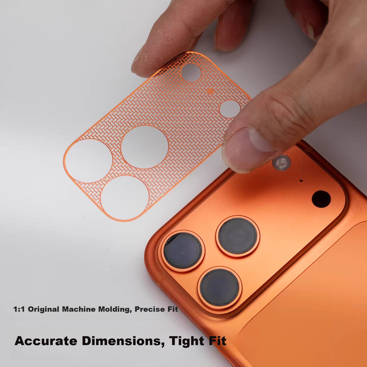 Fly Planet Ultra-Thin Base Film [No Bulge] Compatible with Apple iPhone 17 Pro Lens Protector iPhone 17 Pro Base Film Metal Hollow Heat Dissipation Scratch-Resistant Camera Protector - Star Orange 6