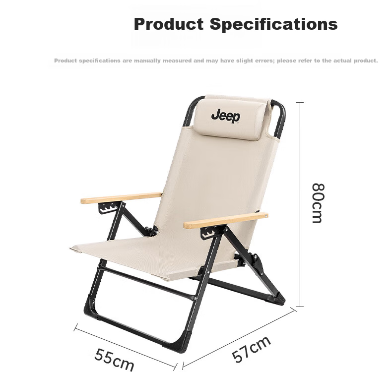 JEEP Outdoor Camping Folding Recliner Portable Picnic Ultra-Light Fishing Beach Kermit Chair - Army Green 17