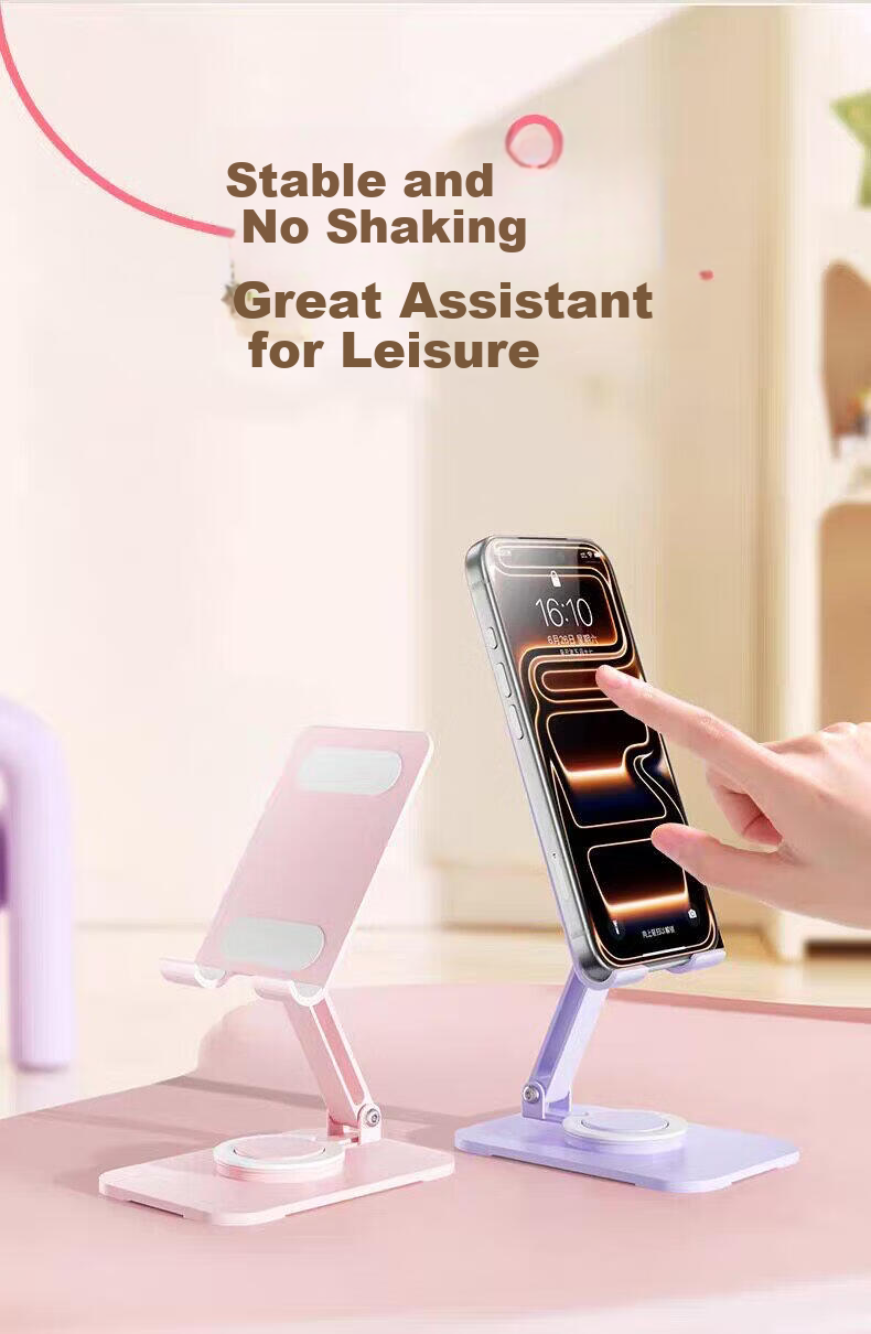 Sihuan Ke 360° Rotatable All-Metal Desktop Phone Stand Adjustable Foldable Multifunctional Dopamine Holder for Mobile Phones and Tablets iPad 3