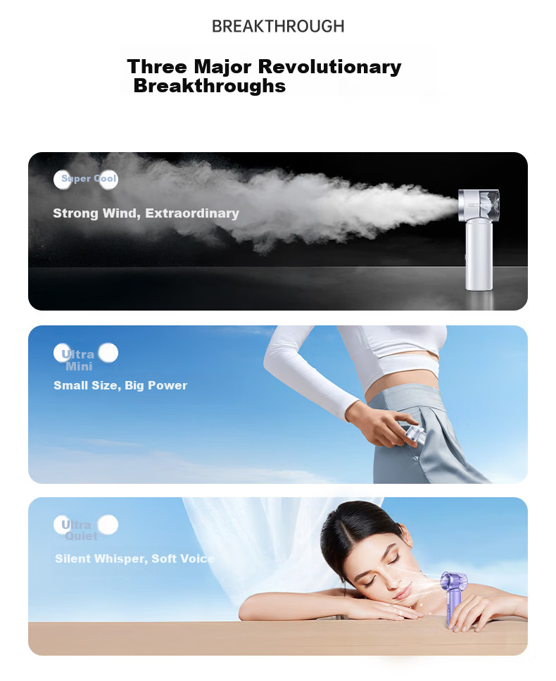 STEK【Hot Sale 1 Million+】Ultra Mini Handheld Small Fan Semiconductor Cooling Mini Portable Quiet USB Rechargeable Long Battery Life Office Dorm Outdoor Fan 4