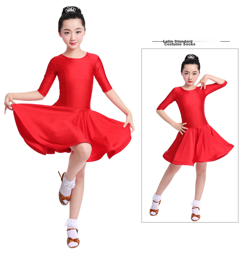 Aiwu Ge Children's Latin Dance Competition Socks Girls White Lace Trim Socks Modern Dance Socks Grading Short Socks Size S 11