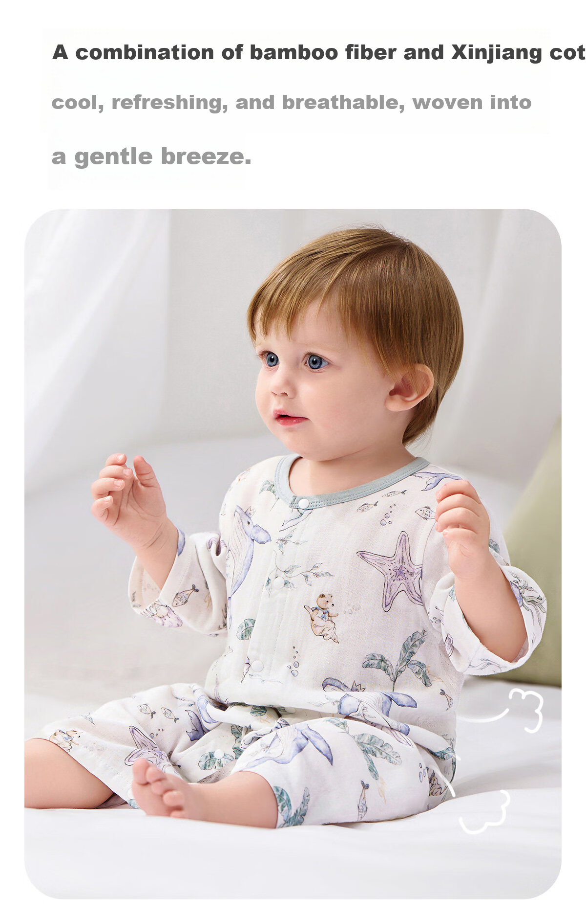 JOYNCLEON Newborn Baby Summer Lightweight Mesh Romper Full Moon Baby Bamboo Cotton Breathable Crawling Suit Jlt204880 6