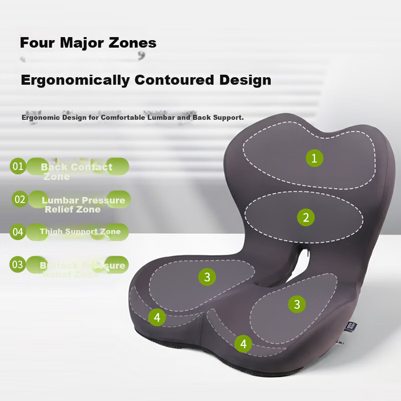 Bubble Waist Support Ergonomic Lumbar Cushion Integrated Backrest Office Chair Seat Pad Long Sitting Essential Father's Day Gift
