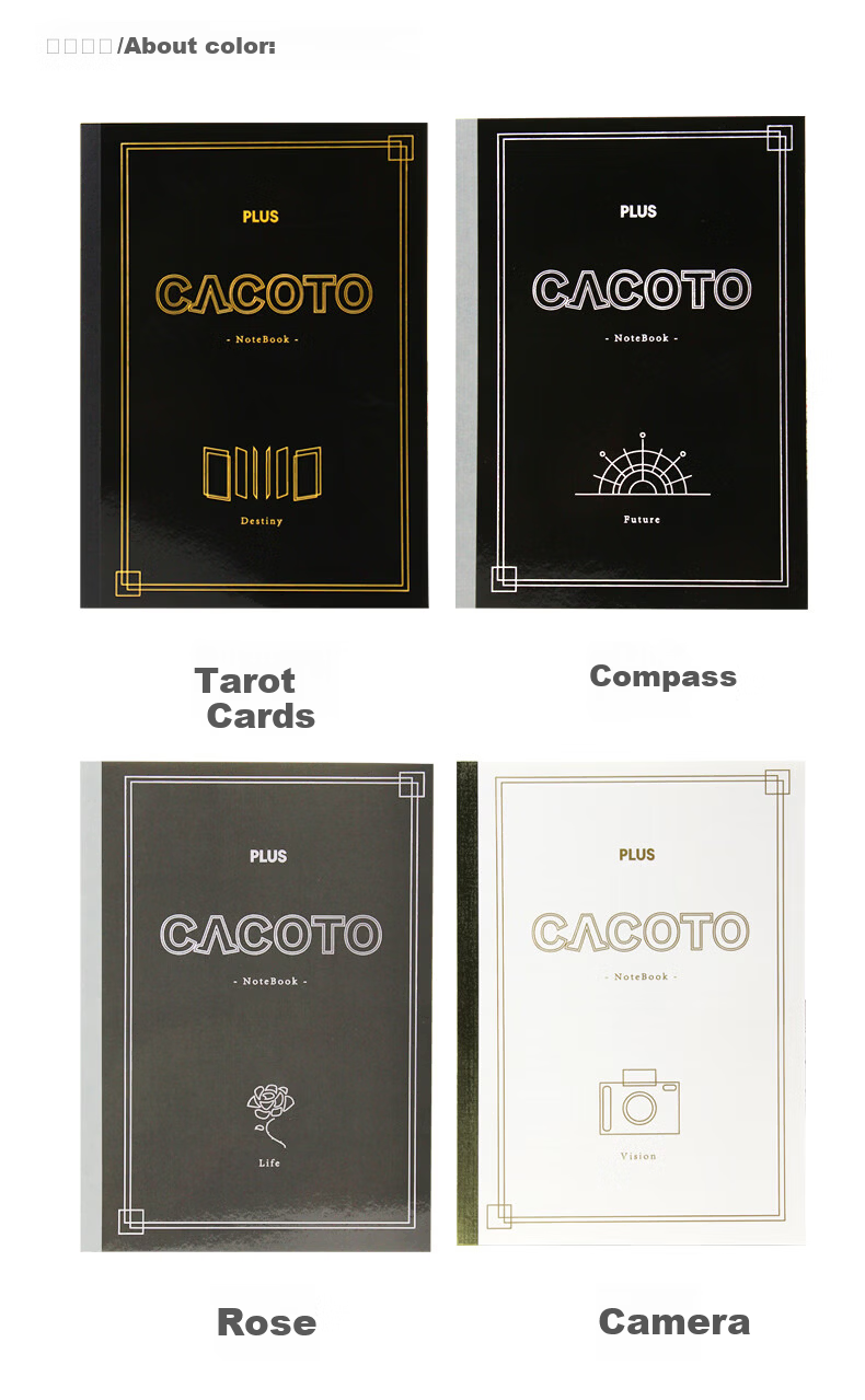 PLUS PLUS Notebook Business Office Minimalist Ins Style Horizontal Line Softcover B5 (Tarot Card B) Student Homework Journal Wirebound 7