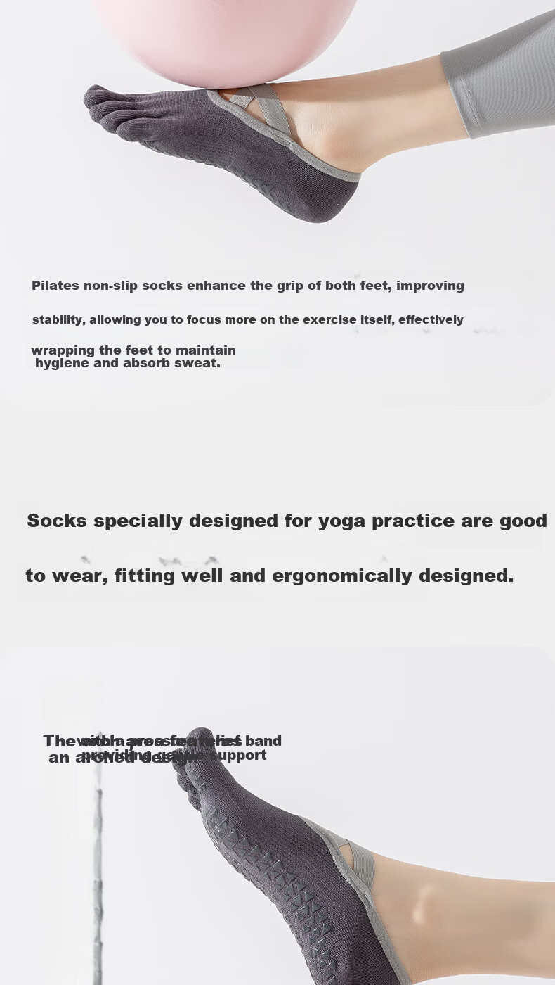 Free Style Five-Toe Yoga Socks for Women Summer Thin Professional Non-Slip Toe Separation Indoor Sports Pilates Dance No-Show Socks 6