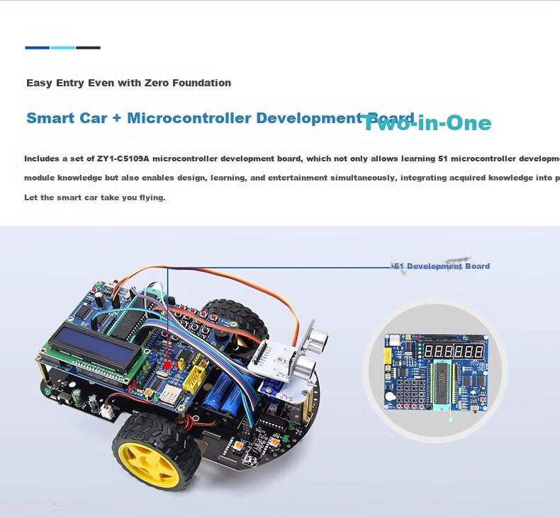 LOBOROBOT 51 Microcontroller Development Board Kit Smart Car Line Tracking Obstacle Avoidance Remote Control Bluetooth Programming C51 Robot Kit 3