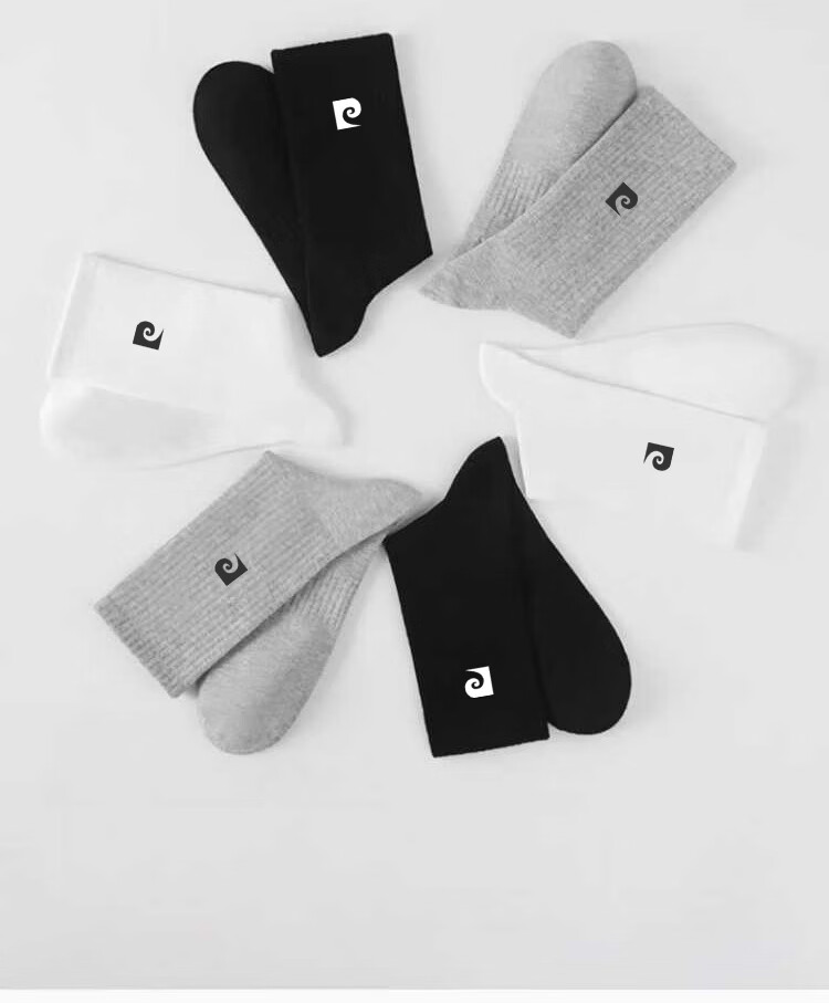 Pierre Cardin Men's 10A Antibacterial Odor-Resistant Disposable Socks Sweat-Absorbing Breathable Business Casual Thin Daily Wear Mid-Calf Socks 16