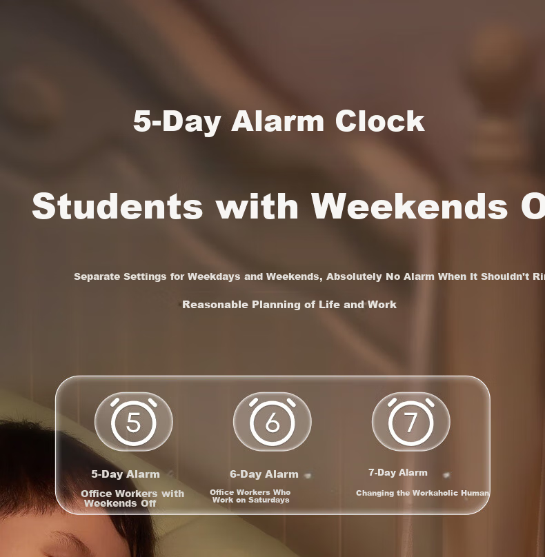 Qite Smart Alarm Clock Multifunctional 2026 New Student Wake-Up Device Temperature Display Snooze Electronic Desktop Clock Gift for Middle and High School Students Children's Day 16