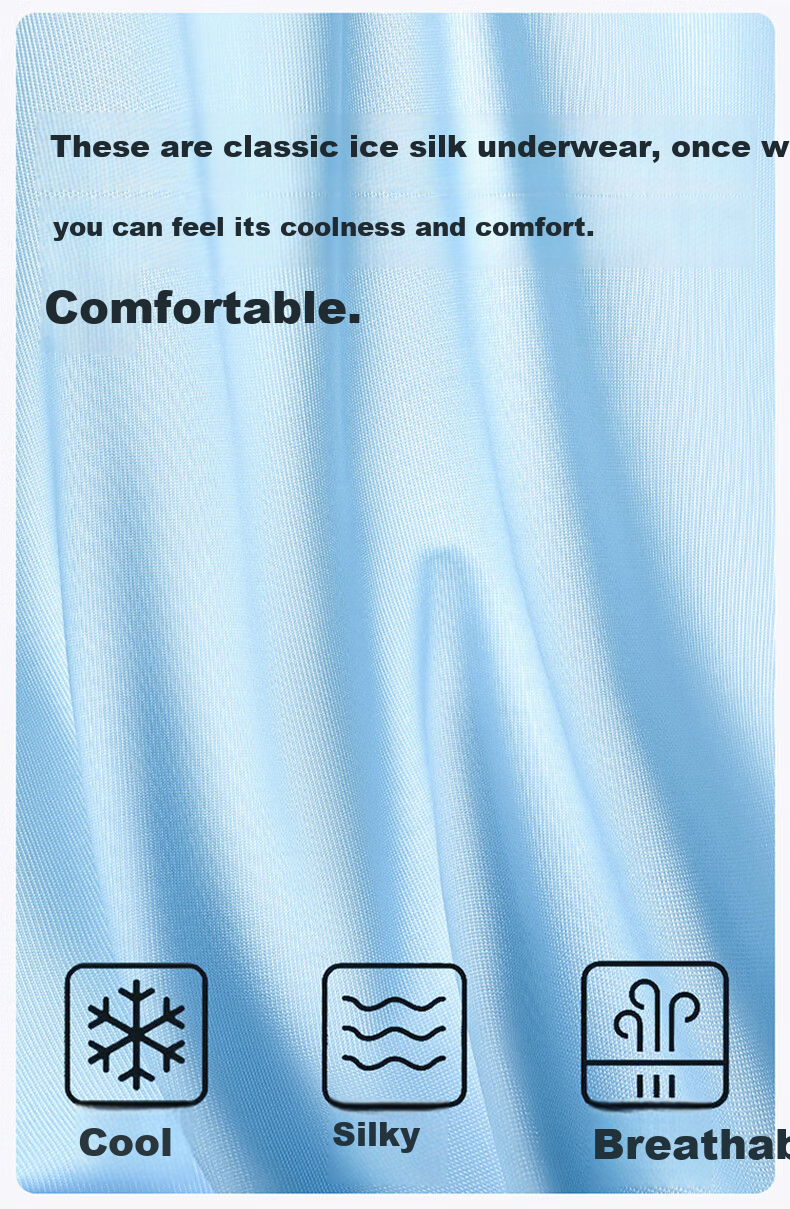 Yuzhaolin 10A Antibacterial Men's Ice Silk Seamless Breathable Boxer Briefs Summer Large Size 2