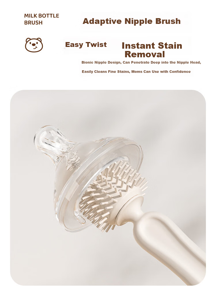 MINITUTU Silicone Portable Baby Bottle Brush Cleaning Water Cup Storage Box Nipple Straw with Draining Base Multifunctional Set 6