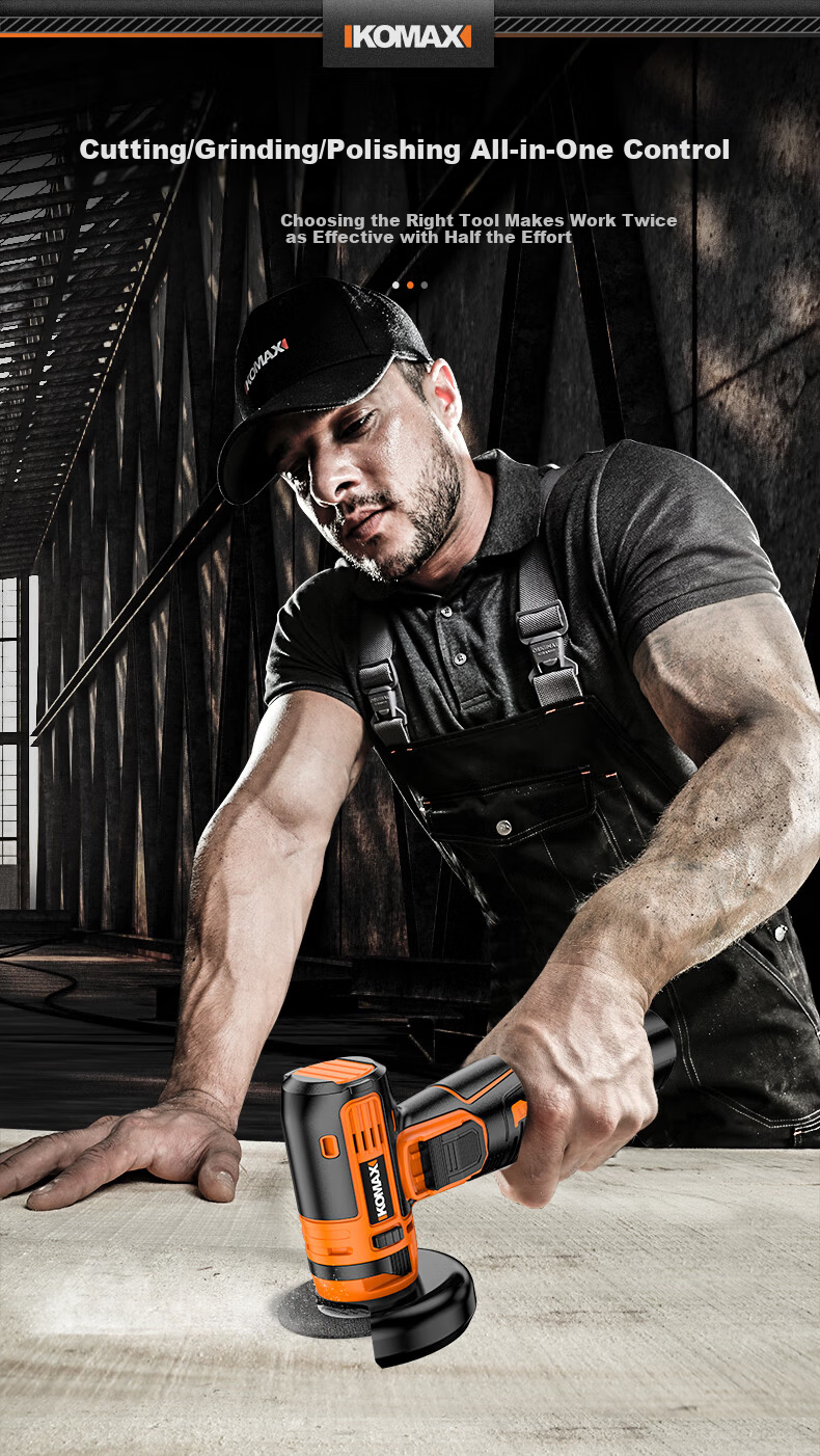 KOMAX Mini Angle Grinder Cordless Lithium Battery Polisher Multifunctional Small Rechargeable Hand Grinder Cutting Machine 11