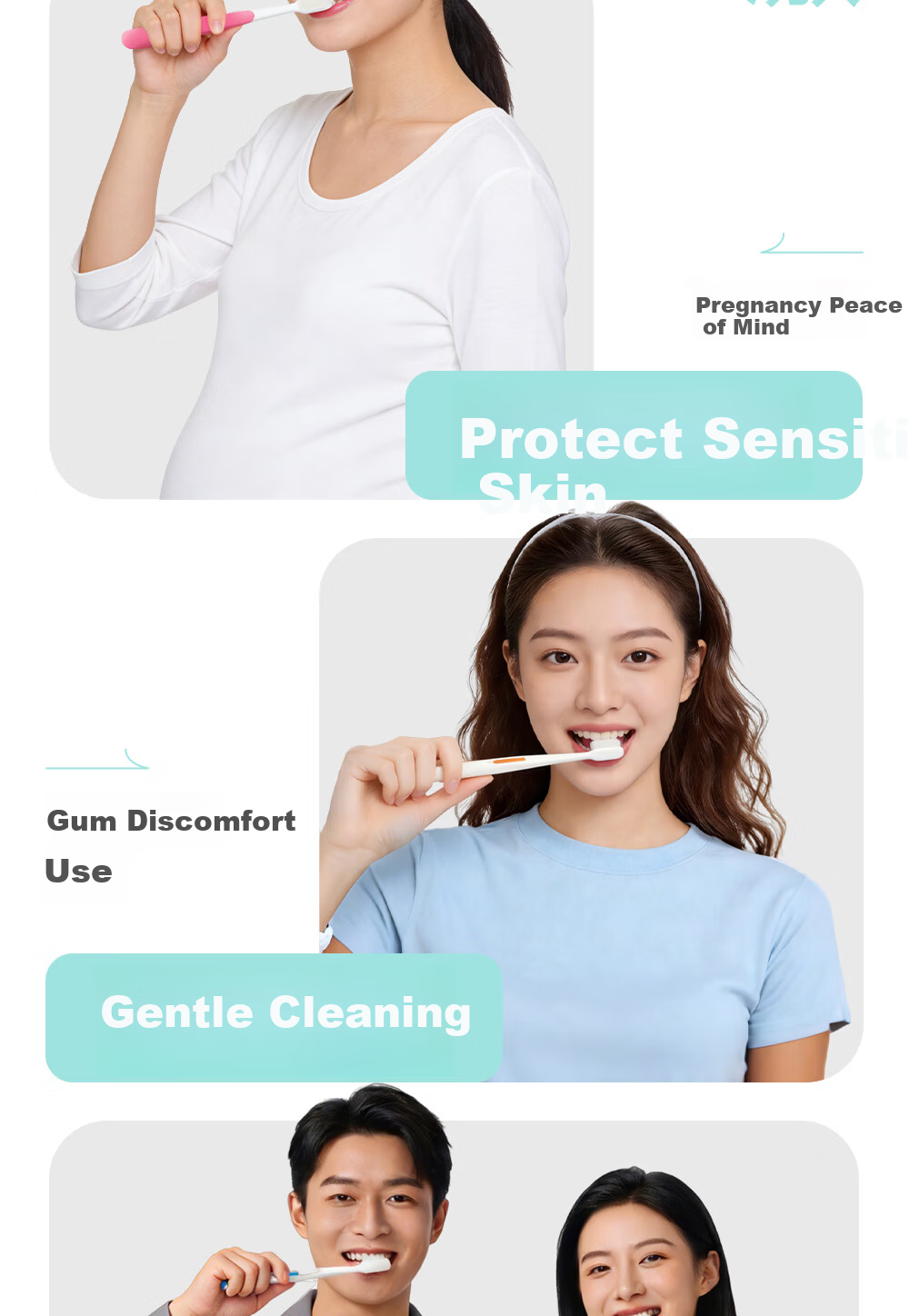 Lukleaf Ultra Soft Bristle Care Toothbrush for Men and Women, Fresh Type, 2-Pack, Color Random 9