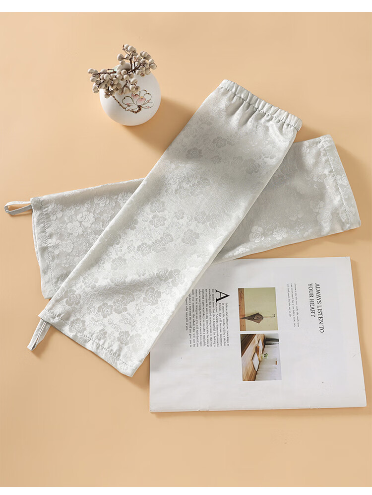 Shanghai Story Women's 100% Mulberry Silk Jacquard Satin Loose Sun Protection Ice Sleeves Summer Gift for Girlfriend Valentine's Day 18