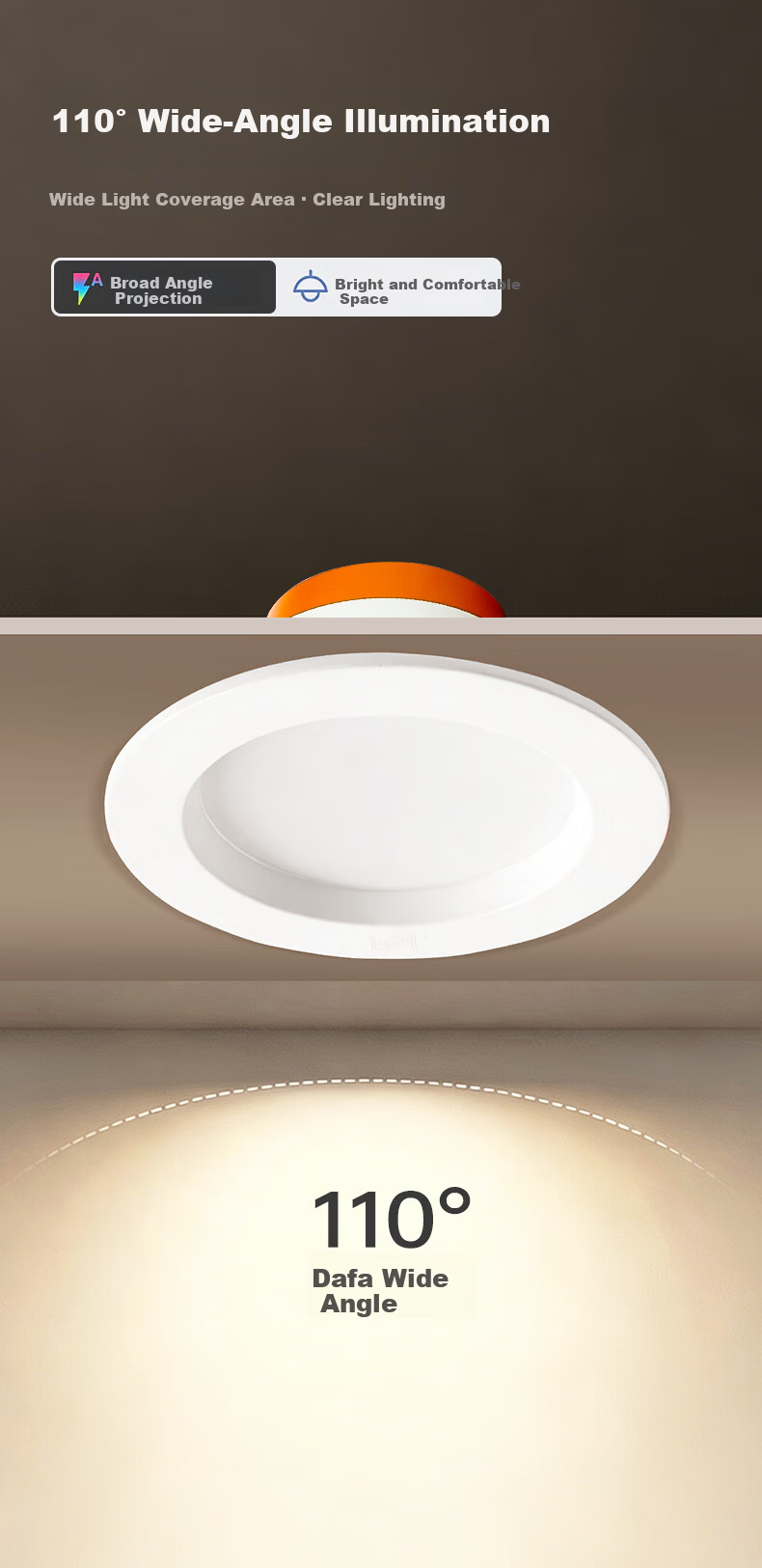 Foshan Lighting (FSL) LED Recessed Downlight Ceiling Spotlight Full Aluminum All-White 5 Inch 16W Cutout 140-150mm Warm White (4000K) 5