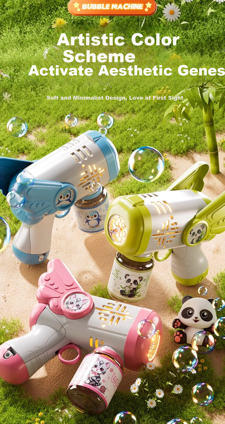 Guou Kids Cute Cat Bubble Blower Machine Electric Automatic Toy for Girls Children's Day Gift 12