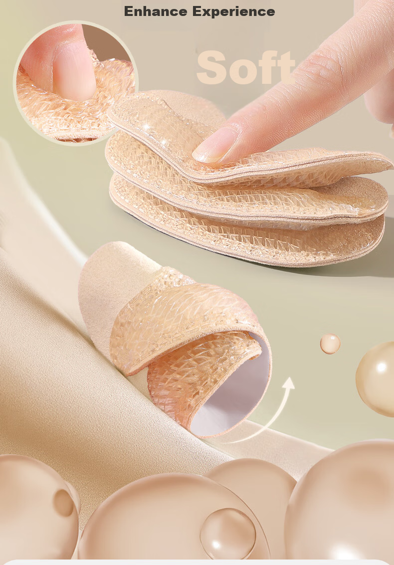 Langsha 2 Pairs Silicone Heel Pads Anti-Slip Heel Protector Prevent Blisters High Heel Insoles Shoe Size Reducer for Women 4