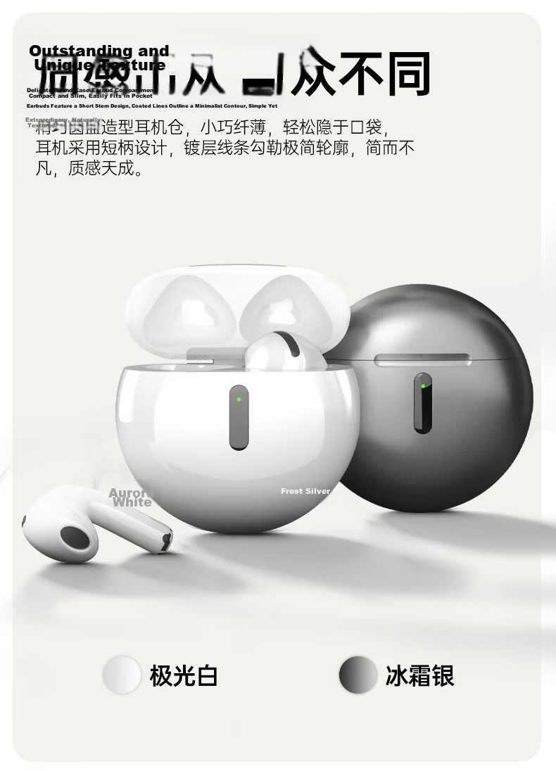 MICROKIA 2026 Latest HIFI Sound Quality Bluetooth Earbuds Semi-In-Ear Wireless Long Battery Life Sports Noise-Canceling Headphones for Apple 23