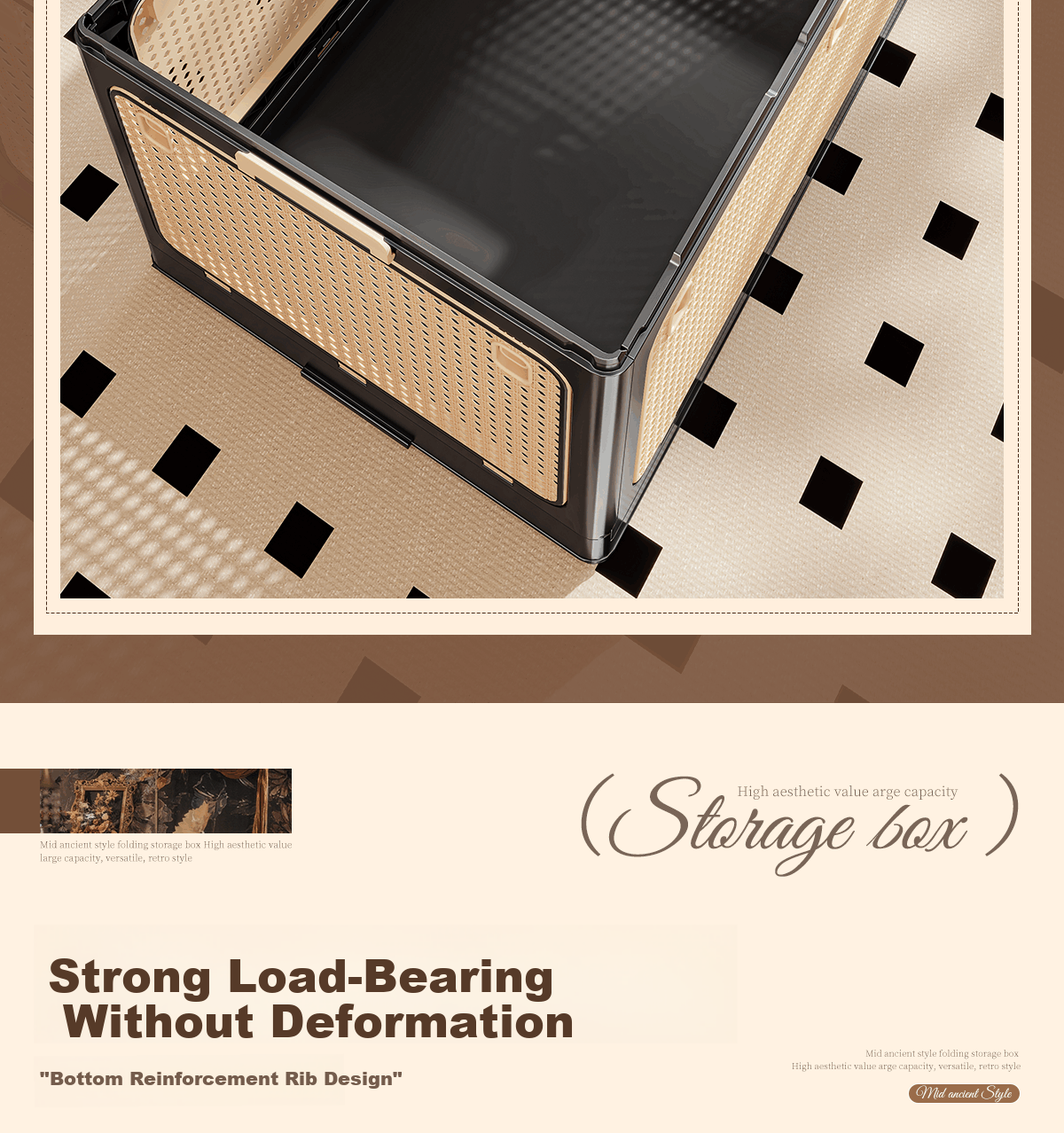 OLA XIANG Foldable Storage Box Large Capacity Plastic Clothes Organizer for Home Living Room Snacks Toys Books 3